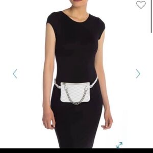 MICHAEL Michael Kors Crossbody Signature Belt  Bag Chain Strap Vanilla Size L